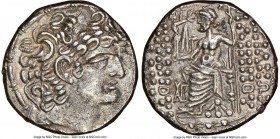 SELEUCID KINGDOM. Philip I Philadelphus (ca. 95/4-76/5 BC). Aulus Gabinius, as Proconsul (57-55 BC). AR tetradrachm (26mm, 1h). NGC XF. Posthumous iss...