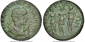 CILICIA. Syedra. Gallienus (AD 253-268). AE 11-Assarai (27mm, 11h). NGC Choice VF. AYT KAI ΠO ΛIK ΓAΛΛIHNOC CЄB, laureate, draped, cuirassed bust of G...