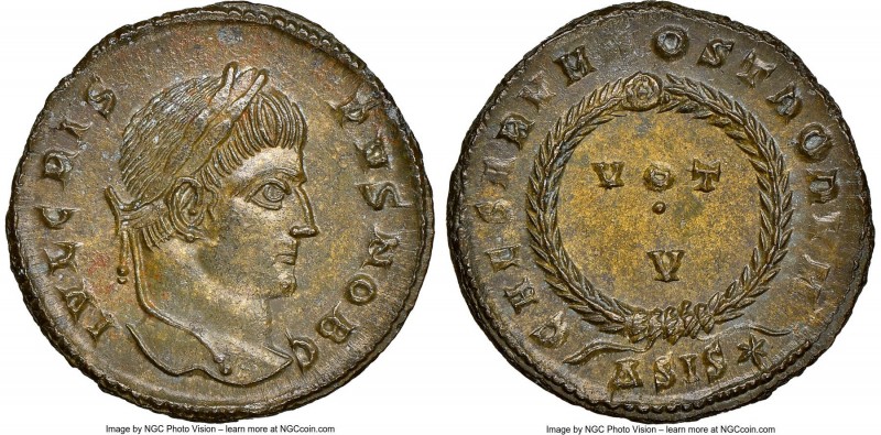 Crispus (AD 316-326). AE3 or BI nummus (19mm, 2.98 gm, 12h). NGC MS 5/5 - 5/5. S...