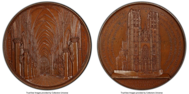 "St. Michael & St. Gudule in Brussels" bronzed copper Specimen Medal ND (1845) S...