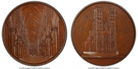 "St. Michael & St. Gudule in Brussels" bronzed copper Specimen Medal ND (1845) SP64 PCGS, Hoydonck-15. 50mm. By J. Wiener. Interior view of cathedral....