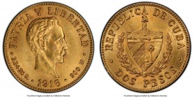 Republic gold 2 Pesos 1916 MS63 PCGS, Philadelphia mint, KM17. Two year type. AGW 0.0967 oz. 

HID09801242017

© 2020 Heritage Auctions | All Righ...
