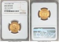 Republic gold 5 Pesos 1915 UNC Details (Obverse Cleaned) NGC, Philadelphia mint, KM19. AGW 0.2419 oz. 

HID09801242017

© 2020 Heritage Auctions |...
