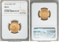 Republic gold 5 Pesos 1916 MS61 NGC, Philadelphia mint, KM19, Fr-4. AGW 0.2419 oz. 

HID09801242017

© 2020 Heritage Auctions | All Rights Reserve...