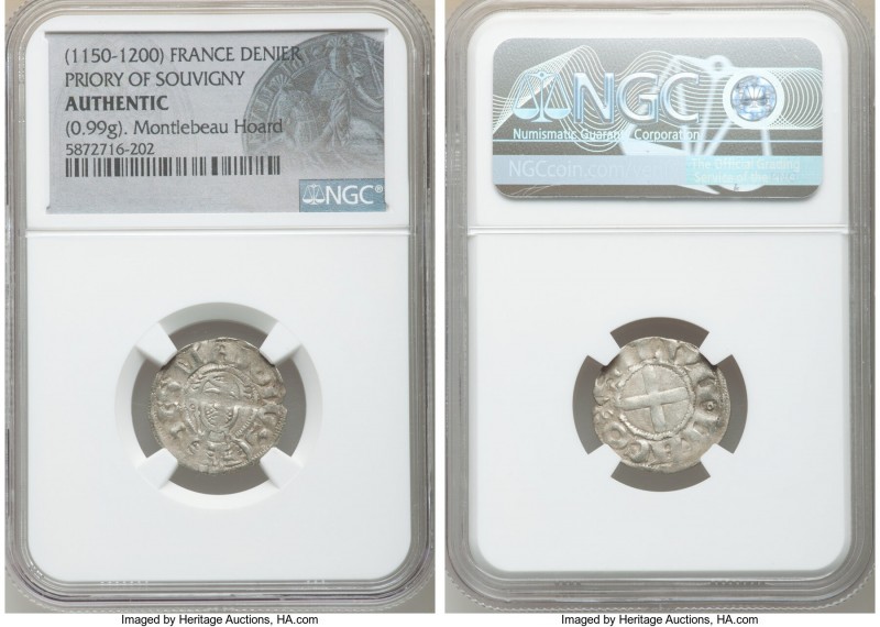 3-Piece Lot of Certified Assorted Deniers Authentic NGC, 1) Priory of Souvigny D...