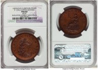 George III copper Proof Restrike Penny 1805-SOHO Proof Details (Bent) NGC, Soho mint, Peck-1296. Chestnut brown color, glossy surface. Ex. Boulton Fam...