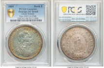 George III Bank Dollar of 5 Shillings 1804 AU Details (Damage) PCGS, KM-TN1, ESC-1925, S-3768. Teal-gray and apricot toning. 

HID09801242017

© 2...