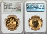Elizabeth II gold Proof "Mayflower 400th Anniversary" 100 Pounds (1 oz) 2020 PR70 Ultra Cameo NGC, KM-Unl. Mintage: 500. First day of Issue, Mayflower...