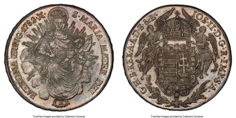 Joseph II Taler 1782 B MS64+ PCGS, Kremnitz mint, KM395.1.DSV-1168. Mottled taup...