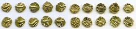 Cochin 10-Piece Lot of Uncertified gold Fanams ND (17th-18th Century) AU, Fr-1504. Average size 8mm, Average weight 0.38gm. Sold as is, no returns. 
...