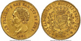 Sardinia. Carlo Felice gold 20 Lire 1826 (a)-L AU58 NGC, Torino mint, KM118.1. AGW 0.1866 oz. 

HID09801242017

© 2020 Heritage Auctions | All Rig...