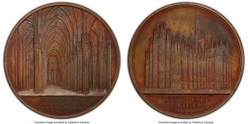 "Cathedral of Milan" bronzed copper Specimen Medal 1860 SP62 PCGS, Hoydonck-177. By Wiener Interior view of cathedral / Exterior view of cathedral. Ho...