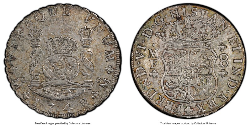 Ferdinand VI 8 Reales 1748 Mo-MF AU Details (Cleaned) PCGS, Mexico City mint, KM...