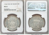Charles III 8 Reales 1768/7 Mo-MF MS61 NGC, Mexico City mint, KM105. Shimmering fields with light peripheral tone on upper portion. 

HID09801242017...