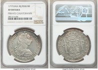 Charles III 8 Reales 1777 LM-MJ XF Details (Private Countermark) NGC, Lima mint, KM78.

HID09801242017

© 2020 Heritage Auctions | All Rights Rese...