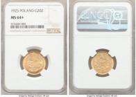 Republic gold 20 Zlotych 1925-(w) MS64+ NGC, Warsaw mint, KM-Y33. One-year type. 

HID09801242017

© 2020 Heritage Auctions | All Rights Reserved