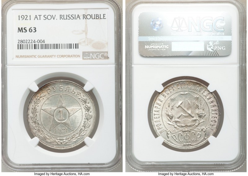 R.S.F.S.R. Rouble 1921-AГ MS63 NGC, KM-Y84. 

HID09801242017

© 2020 Heritag...