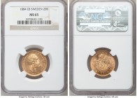 Oscar II gold 20 Kronor 1884-EB MS65 NGC, KM748 .Gem and lustrous. 

HID09801242017

© 2020 Heritage Auctions | All Rights Reserved