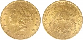 USA 20 Dollars (Double Eagle) 1878-S Liberty Head - 33.44g 0.900 fine - Obv. Liberty Head / Rev. Eagle and Shield, 'twenty dollars' below (KM 74.3 / F...