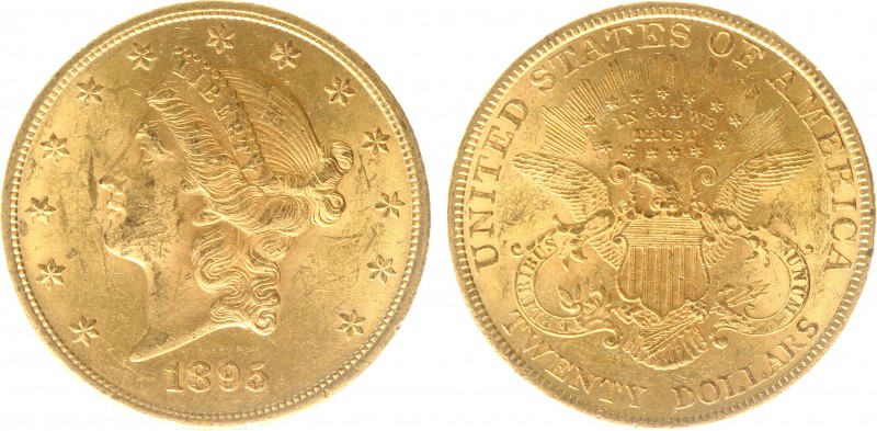 USA 20 Dollars (Double Eagle) 1895 Liberty Head - 33.44g 0.900 fine - Obv. Liber...