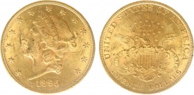 USA 20 Dollars (Double Eagle) 1895 Liberty Head - 33.44g 0.900 fine - Obv. Liberty Head / Rev. Eagle and Shield, 'twenty dollars' below (KM 74.3 / Fr....