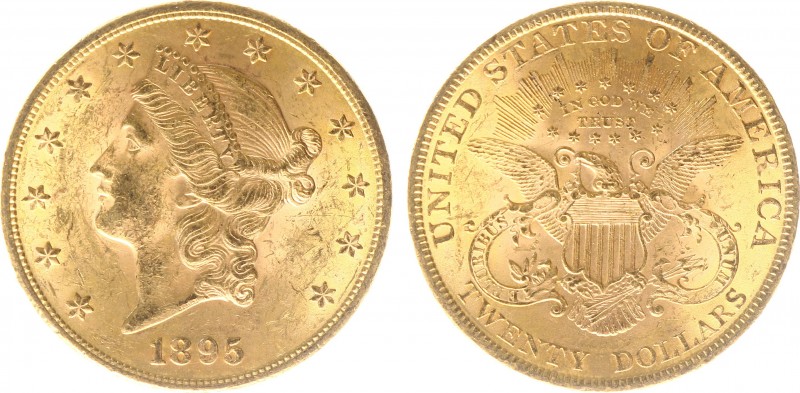 USA 20 Dollars (Double Eagle) 1895 Liberty Head - 33.44g 0.900 fine - Obv. Liber...