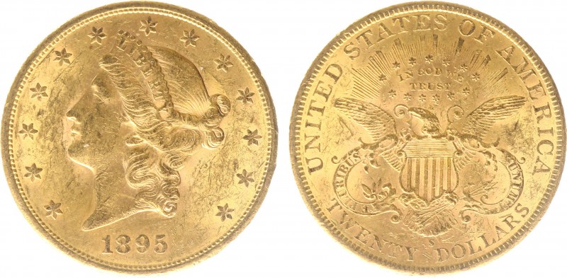USA 20 Dollars (Double Eagle) 1895-S Liberty Head - 33.44g 0.900 fine - Obv. Lib...