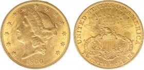 USA 20 Dollars (Double Eagle) 1900-S Liberty Head - 33.44g 0.900 fine - Obv. Liberty Head / Rev. Eagle and Shield, 'twenty dollars' below (KM 74.3 / F...