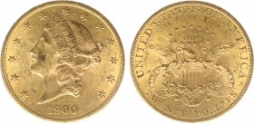 USA 20 Dollars (Double Eagle) 1900-S Liberty Head - 33.44g 0.900 fine - Obv. Liberty Head / Rev. Eagle and Shield, 'twenty dollars' below (KM 74.3 / F...