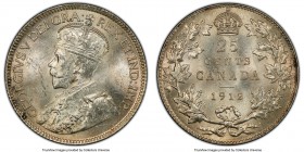 George V 25 Cents 1912 MS64 PCGS, Ottawa mint, KM24. An exceedingly brilliant offering that exhibits fluid cartwheel luster. 

HID09801242017

© 2020 ...
