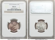 George V 25 Cents 1913 MS63 NGC, Ottawa mint, KM24. Merlot toned to the obverse, the reverse frosty and glistening with argent luster. 

HID0980124201...