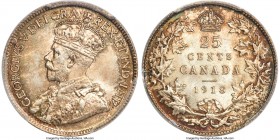 George V 25 Cents 1918 MS66 PCGS, Ottawa mint, KM24. Preserved at the boundary of perfection and remarkably silky throughout. A true gem.

HID09801242...