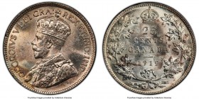 George V 25 Cents 1919 MS64 PCGS, Ottawa mint, KM24. Scintillatingly lustrous and without a single instance of meaningful handling. Arguably conservat...