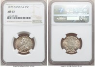 George V 25 Cents 1920 MS62 NGC, Ottawa mint, KM24a. Speckled in bright gold and pastel green tone. 

HID09801242017

© 2020 Heritage Auctions | All R...
