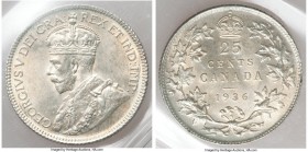 George V 25 Cents 1936 MS63 ICCS, Royal Canadian mint, KM24a. Lightly toned in a variegated pattern, with generally frosty features.

HID09801242017

...