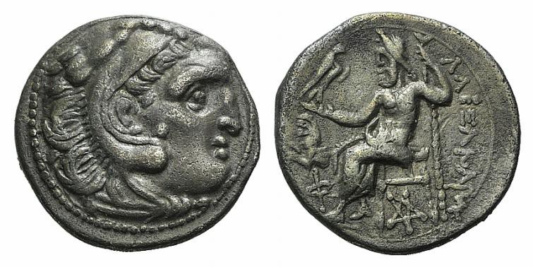 Kings of Thrace, Lysimachos (305-281) AR Drachm (18mm, 4.16g., 10h). In the name...
