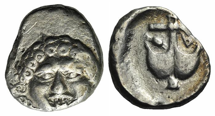 Thrace, Apollonia Pontika, late 5th-4th centuries BC. AR Drachm (14mm, 2.83g). F...
