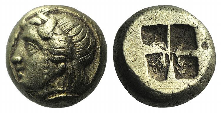 Ionia, Phokaia, c. 478-387 BC. EL Hekte – Sixth Stater (8mm, 2.50g). Head of Io ...