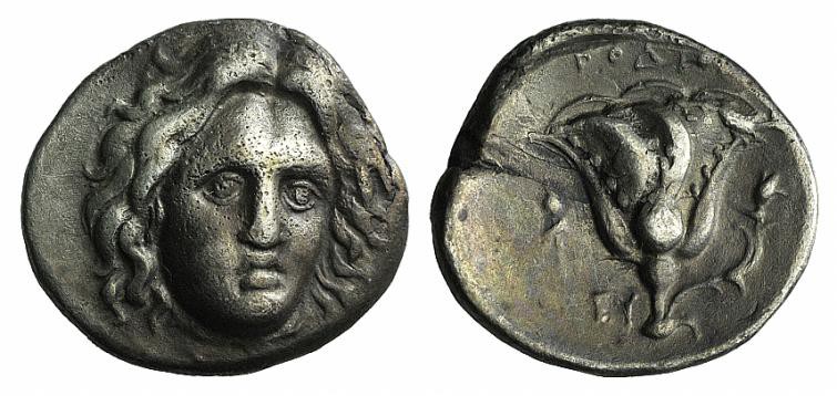 Islands off Ionia, Rhodes, c. 305-275 BC. AR Didrachm (20mm, 6.51g, 12h). Head o...