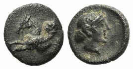 Caria, Mylasa(?), 4th century BC. AR Hemiobol (6mm, 0.36g, 5h). Forepart of Pegasos l. R/ Diademed female head r. within incuse circle. Gitbud & Nauma...