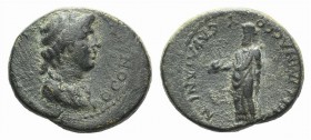 Lydia, Sardeis. Pseudo-autonomous issue. Time of Nero (54-68). Æ (18mm, 4.38g, 12h). Tiberius Claudius Mnaseas, strategos(?). Draped bust of youthful ...