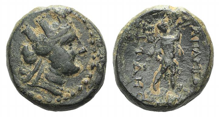 Phrygia, Apameia, c. 88-40 BC. Æ (20mm, 8.49g, 12h). Timodes, magistrates. Turre...