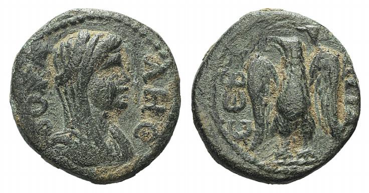 Phrygia, Sebaste(?). Æ (16mm, 3.08g, 6h). BOVΛHC, Veiled bust of Boule r. R/ CEB...