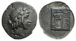 Lycian League, c. 27-20 BC. AR Hemidrachm (14mm, 1.51g, 12h). Masikytes mint. Laureate head of Apollo r. R/ Kithara; tripod to r.; all in incuse squar...