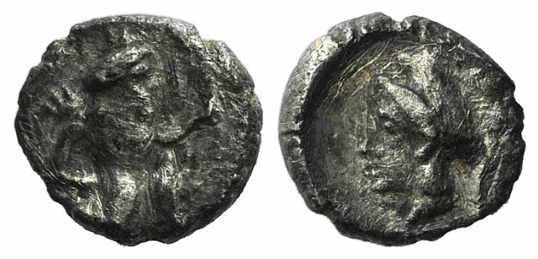 Cilicia, Uncertain, c. 4th century BC. AR Tetartemorion (4mm, 0.18g, 11h). Persi...