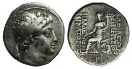 Seleukid Kings, Demetrios II Nikator. (First reign, 146-138). AR Tetradrachm (26mm, 15.56g, 2h). Antioch, c. 162-155/4 BC. Diademed head r. within lau...