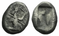Achaemenid Kings of Persia, c. 505-485 BC. AR Siglos (16mm, 5.29g). Persian king or hero in kneeling-running stance r., holding spear and bow. R/ Incu...