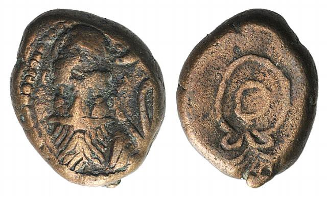 Kings of Elymais. Phraates (c. AD 100-150). Æ Drachm (12mm, 2.87g). Facing bust ...