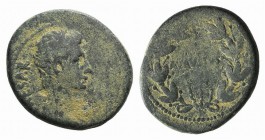 Augustus (27 BC-AD 14). Seleucis and Pieria, Antioch. Æ (27mm, 10.13g, 12h), c. 27-5 BC. Bare head r. R/ AVGVSTVS within wreath. McAlee 190; RPC I 410...