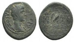 Gaius (Caesar, grandson of Augustus). Phrygia, Laodicea ad Lycum. Æ (15mm, 2.72g, 12h). Anto. Polemon Philopatris, magistrate, c. 5 BC. Bare head r. R...